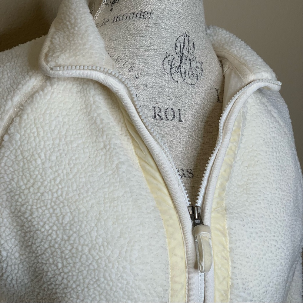 American Eagle ~ Sherpa Jacket Full Zip Nubby Ivory Size Medium - Picture 3 of 11